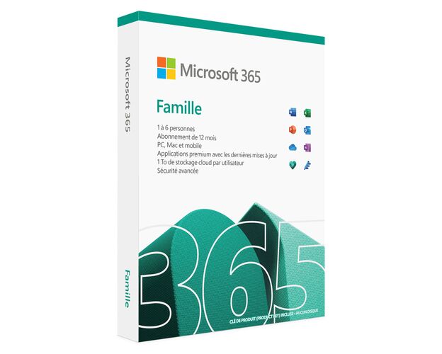 Microsoft 365 Famille - jusqu'à 6 utilisateurs (PC ou Mac)