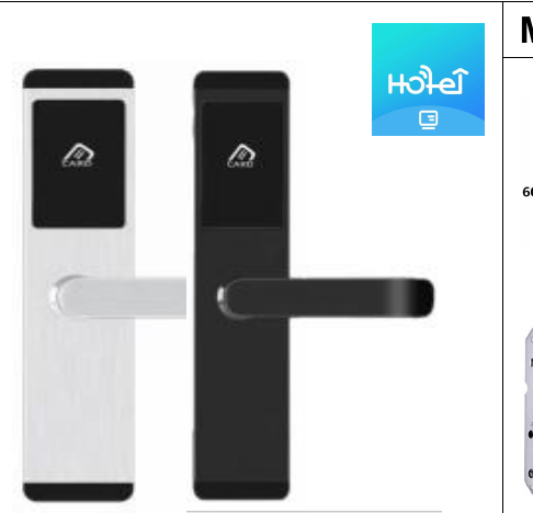 Serrure connectee TT893 - TThotel / TTLock (carte + app + cle mecanique)
