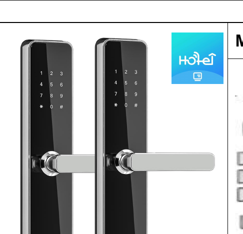 Serrure connectee TTM647 - TThotel / TTLock avec clavier a code (carte + app + code)