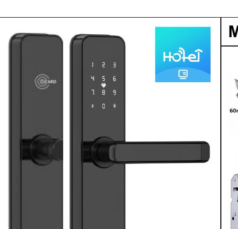 Serrure a carte et code TTM890 (13.56Mhz Mifare) - TThotel / TTLock