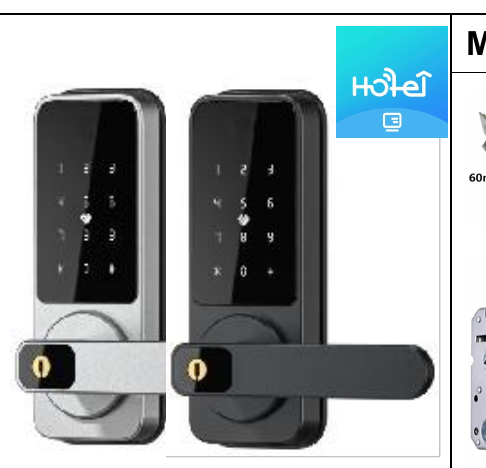 Serrure connectee TTM897 - TThotel / TTLock avec clavier a code (carte + app + code)