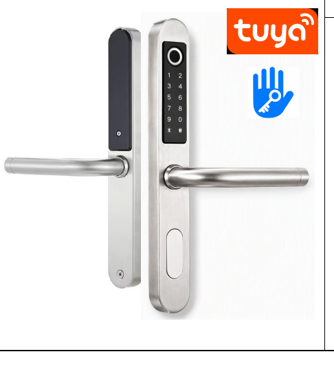 Serrure connectee ZW648 (Tuya / TTLock, empreinte digitale, standard europeen)