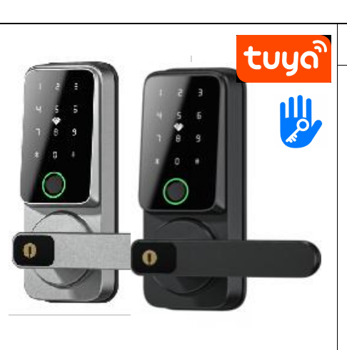 Serrure connectee ZW718 (Tuya / TTLock, empreinte digitale + code + carte)