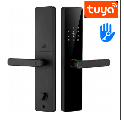 Serrure connectee ZW758 (Tuya / TTLock, empreinte digitale + code + carte)