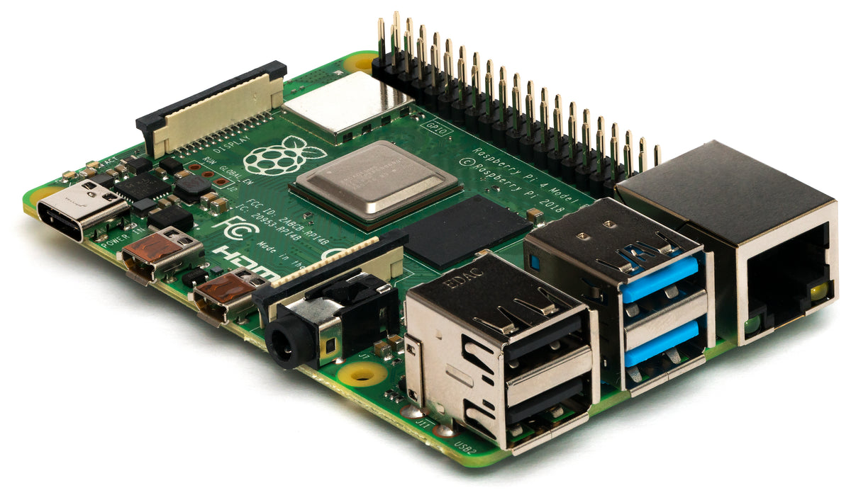 Raspberry Pi 4 Modele B -- photo Wikimedia Commons, Laserlicht, CC BY-SA 4.0